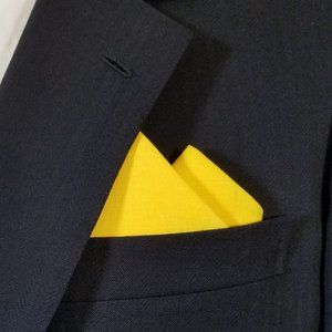NEW - Yellow Linen Pre-Folded Pocket Square Handkerchief Insert